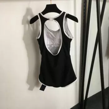 Женский слитный купальник, Новинка лета 2024, сексуальный облегающий декоративный слитный купальник с открытой спиной и лямками, Y2K