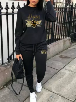 Женский спортивный костюм из двух предметов с принтом