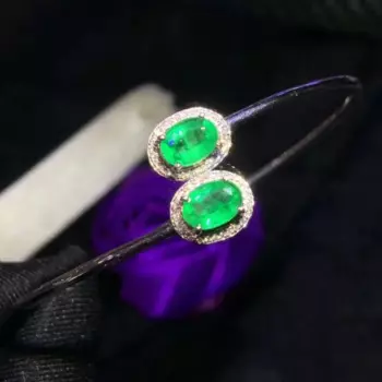 Женский свадебный браслет из серебра 925 пробы, с натуральным изумрудом