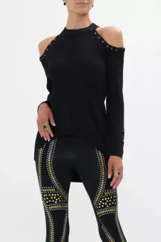 Женский свитер, новый осенне-зимний свитер с открытой лямкой на шее, однотонный модный пуловер с длинными рукавами