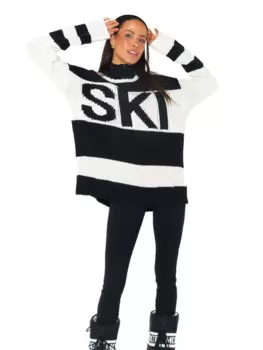 Женский свитер оверсайз с круглым вырезом, с длинным рукавом