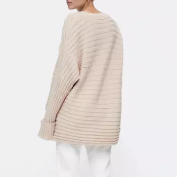 Женский свитер в рубчик, с длинным рукавом и пуговицами, свободный трикотажный пуловер с круглым вырезом, Осень-зима 2022