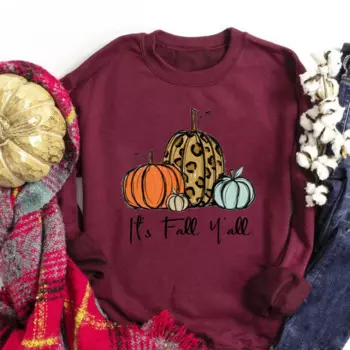 Женский свитшот с длинным рукавом и принтом, на День Благодарения