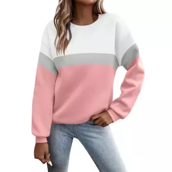 Женский свитшот с круглым вырезом, Повседневный пуловер с круглым вырезом и длинным рукавом