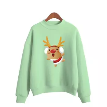 Женский свитшот с круглым вырезом, с принтом оленя