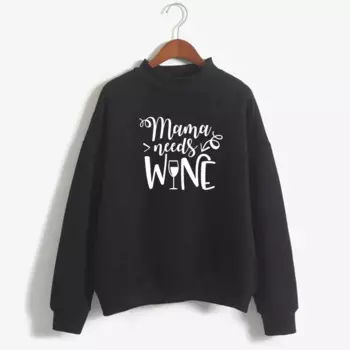 Женский свитшот с винным принтом, с круглым вырезом