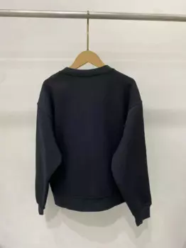 Женский свитшот с вышивкой букв, свободный весенний пуловер с круглым вырезом и длинным рукавом, 2024