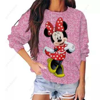 Женский свободный пуловер с длинным рукавом и круглым вырезом