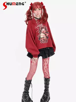 Женский свободный пуловер с круглым вырезом, длинным рукавом и бантом