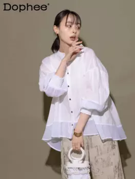 Женский тонкий прозрачный кардиган с круглым вырезом и защитой от солнца