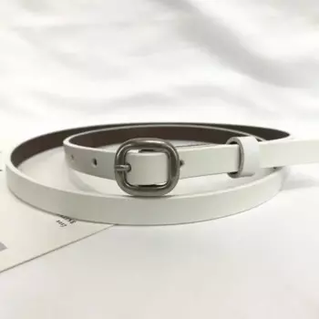 Женский тонкий ремень из воловьей кожи, простой и модный ремень из натуральной кожи в Корейском стиле, роскошный черный ремень