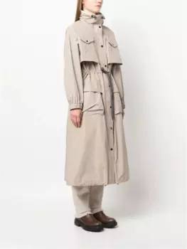 Женский Тренч средней длины, новая зимняя водолазка с поясом на завязках, модная Повседневная ветровка с капюшоном и карманами, 2023