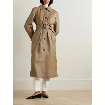 Женский тренчкот T * в английском стиле, длинное матовое кожаное тонкое пальто с поясом на весну и осень