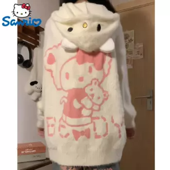 Женский трикотажный кардиган на молнии с капюшоном