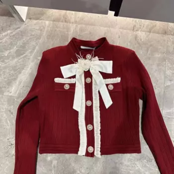 Женский трикотажный кардиган на пуговицах, с длинным рукавом