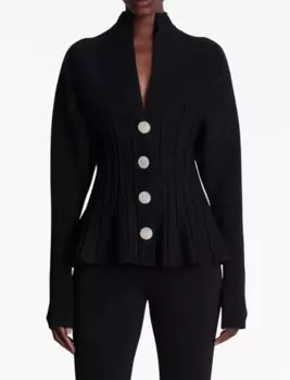 Женский трикотажный кардиган на пуговицах, с V-образным вырезом