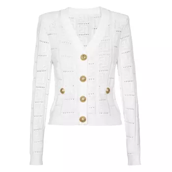 Женский трикотажный кардиган с длинным рукавом и V-образным вырезом