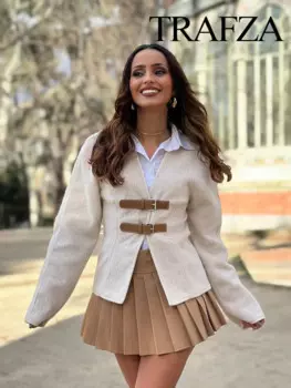 Женский трикотажный кардиган с длинным рукавом и V-образным вырезом