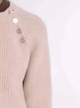 Женский трикотажный пуловер с длинным рукавом и круглым вырезом