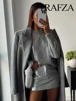 Женский трикотажный пуловер с длинным рукавом, в двух цветах