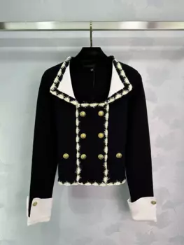 Женский трикотажный свитер, элегантный повседневный облегающий свитер с длинным рукавом, Осень-зима 2024