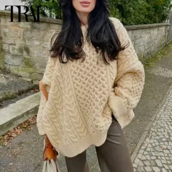 Женский трикотажный свитер с длинным рукавом, на осень/зиму