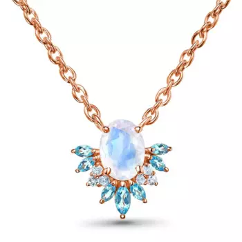 Женский ювелирный комплект из колье и серёг, из серебра 925 пробы