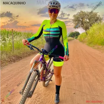 Женский велосипедный комбинезон, с длинным рукавом