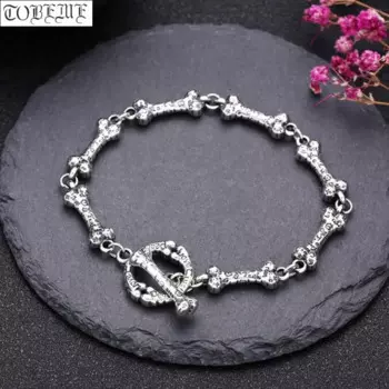 Женский винтажный браслет из серебра 100% пробы