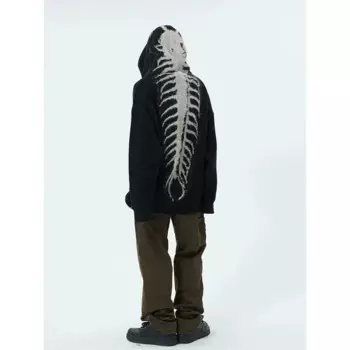 Женский вязаный джемпер с капюшоном, в стиле Харадзюку