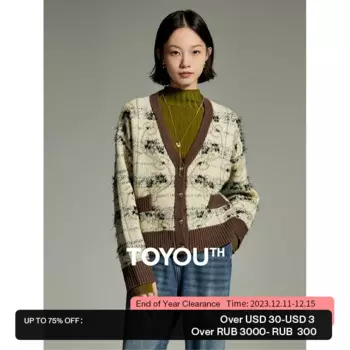 Женский вязаный кардиган с длинным рукавом, V-образным вырезом