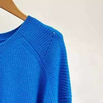 Женский вязаный пуловер с V-образным вырезом, с длинным рукавом