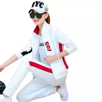 Женский высококачественный спортивный костюм, новинка весны и осени, повседневные брюки-тройки большого размера