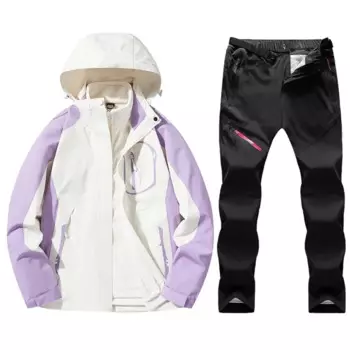 Женский зимний уличный толстый лыжный костюм, водонепроницаемая ветрозащитная куртка для катания на лыжах и сноуборде, комплект брюк, теплые зимние костюмы, одежда