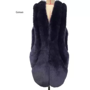 Женский зимний жилет из искусственного меха, меховое пальто из искусственного меха