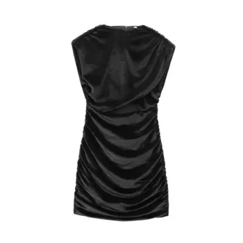 Женское 2024, новое модное темпераментное тонкое платье, бархатное короткое платье с открытым дизайном, женское платье без рукавов в стиле ретро, Vestidos