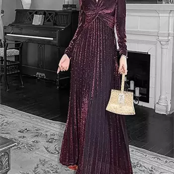 Женское элегантное бархатное платье