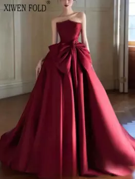 Женское атласное платье без рукавов, с высокой талией