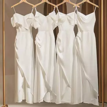 Женское атласное платье-Ципао на бретелях-спагетти