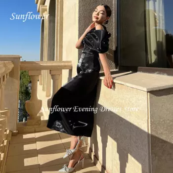 Женское атласное платье с круглым вырезом, длиной до щиколотки