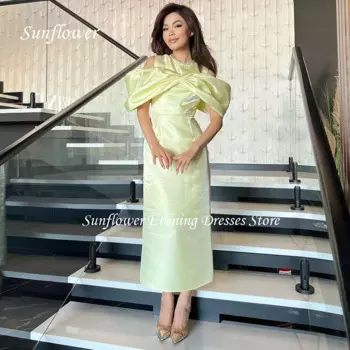 Женское атласное платье с круглым вырезом, длиной до щиколотки