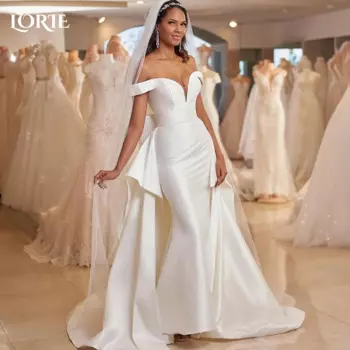 Женское атласное платье с открытыми плечами, открытой спиной