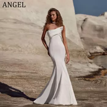 Женское атласное платье с юбкой-годе, без рукавов