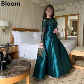 Женское атласное вечернее платье с юбкой-годе