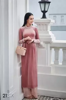 Женское бархатное платье Aodai Vetnam, длинное традиционное платье-Ципао, вьетнамское платье