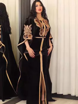 Женское бархатное платье с рукавом «летучая мышь»