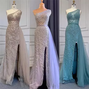 Женское бирюзовое вечернее платье с юбкой-годе