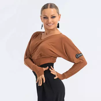 Женское боди с V-образным вырезом и рукавом летучая мышь