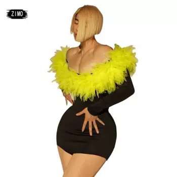 Женское черное вечернее платье, Сетчатое кружевное Привлекательное платье на одно плечо с длинным рукавом, танцевальные костюмы на день рождения, свадьбу, певицы, сценические костюмы «drag queen»