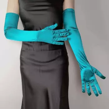 Женское длинное атласное платье-стрейч, 55 см